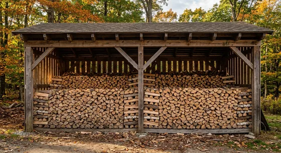 Укладка дров в Лунёве, переулок Тенистая, 46